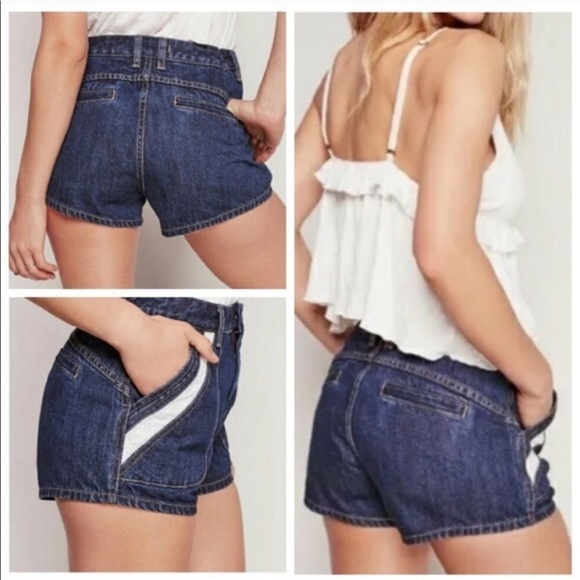 Free People Shorts Women 31 Sweet Surrender Denim Dark Wash Mini High Rise L - Picture 5 of 10